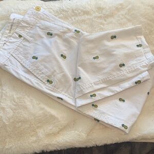 Fun Talbots White Pants with Pineapple Print 2